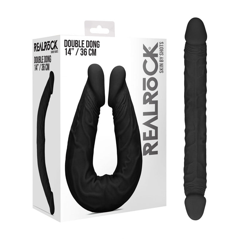 RealRock 14 Inch Double Dildo – Soft TPE Realistic Double Dong Black > Dildos > Double Dildos Main image