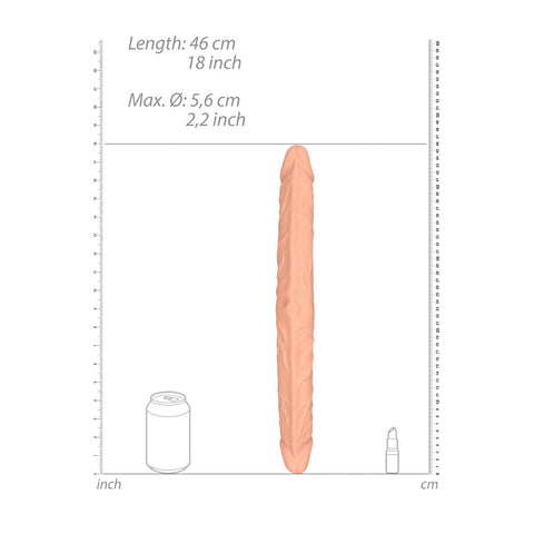 REALROCK 18'' Double Dildo - Realistic Velvet Texture Double Dongs