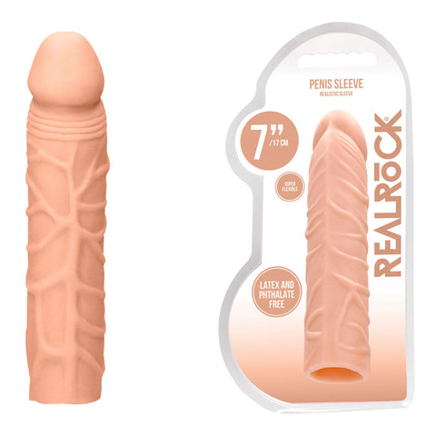 REALROCK 7 Inch Penis Extender – Phthalate-Free Penis Extension Sleeve Flesh > Sex Toys For Men > Penis Sleeves