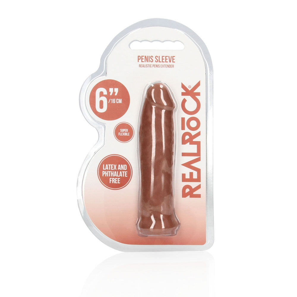 Realrock 6 Inch Realistic Penis Sleeve 15.2 cm Penis Extension Sleeve > Sex Toys For Men > Penis Sleeves