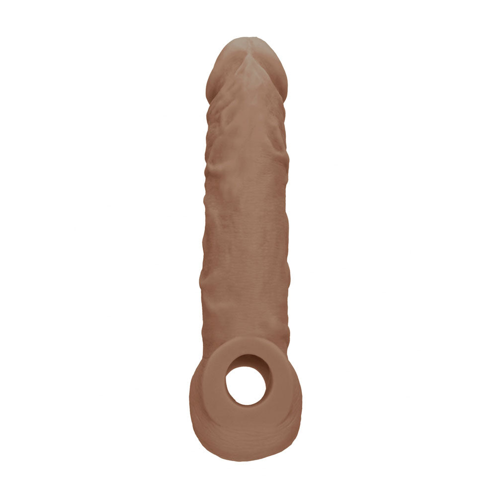 Realrock 8 Inch Realistic Penis Extender with Rings – Penis Extension Sleeve > Sex Toys For Men > Penis Sleeves