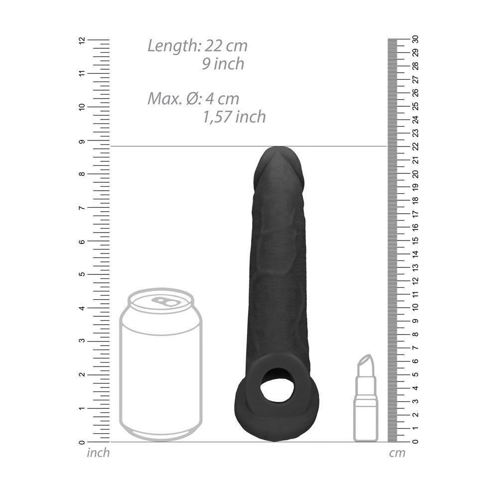 REALROCK Realistic Penis Extender with Rings 22.9 cm Sleeve Penis Sleeve > Sex Toys For Men > Penis Sleeves