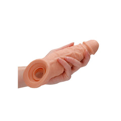 REALROCK 9'' Realistic Penis Extender with Rings -  22.9 cm Penis Extension Sleeve