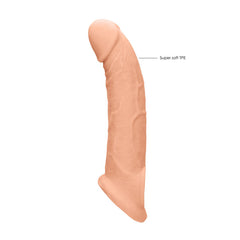 REALROCK 9'' Realistic Penis Extender with Rings -  22.9 cm Penis Extension Sleeve