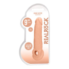 REALROCK 9'' Realistic Penis Extender with Rings -  22.9 cm Penis Extension Sleeve