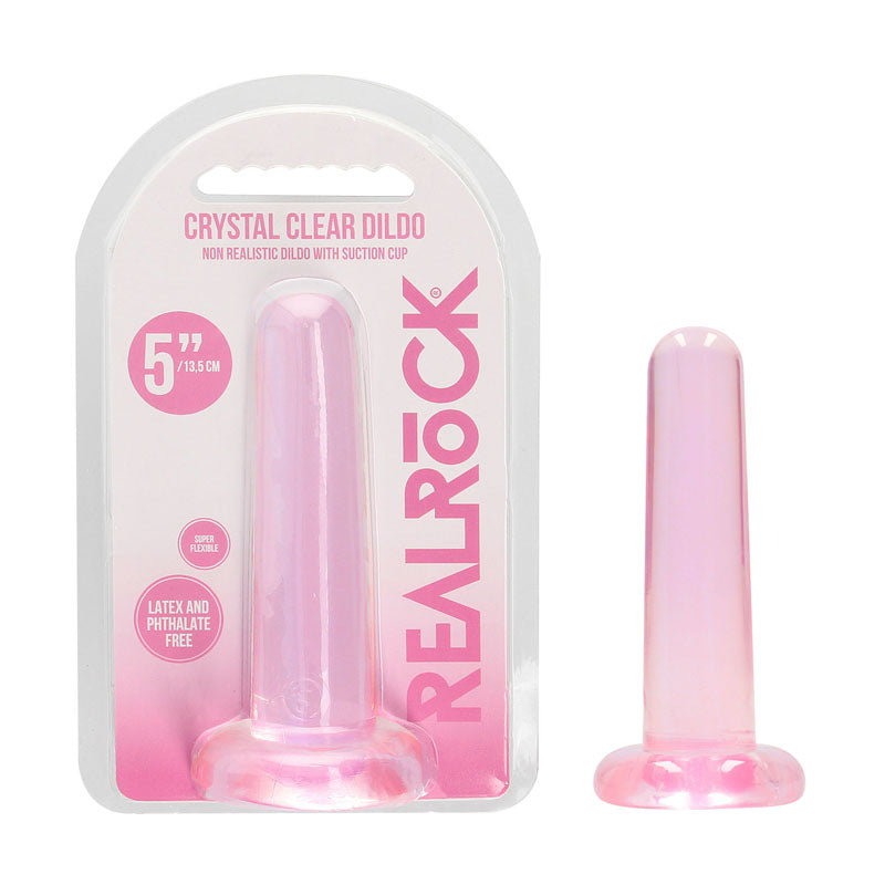 REALROCK Crystal Clear 13.5 cm Dildo With Suction Cup Pink > Dildos > Realistic Dildos