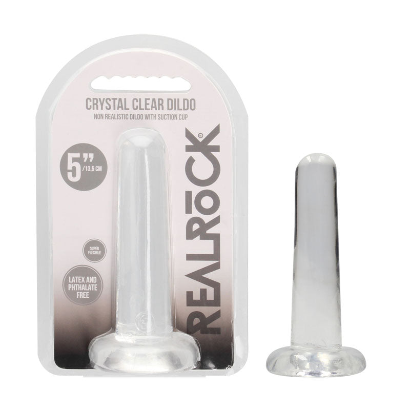 REALROCK Crystal Clear Dildo With Suction Cup – 13.5 cm Dildo Clear > Dildos > Slim Dildos Main image
