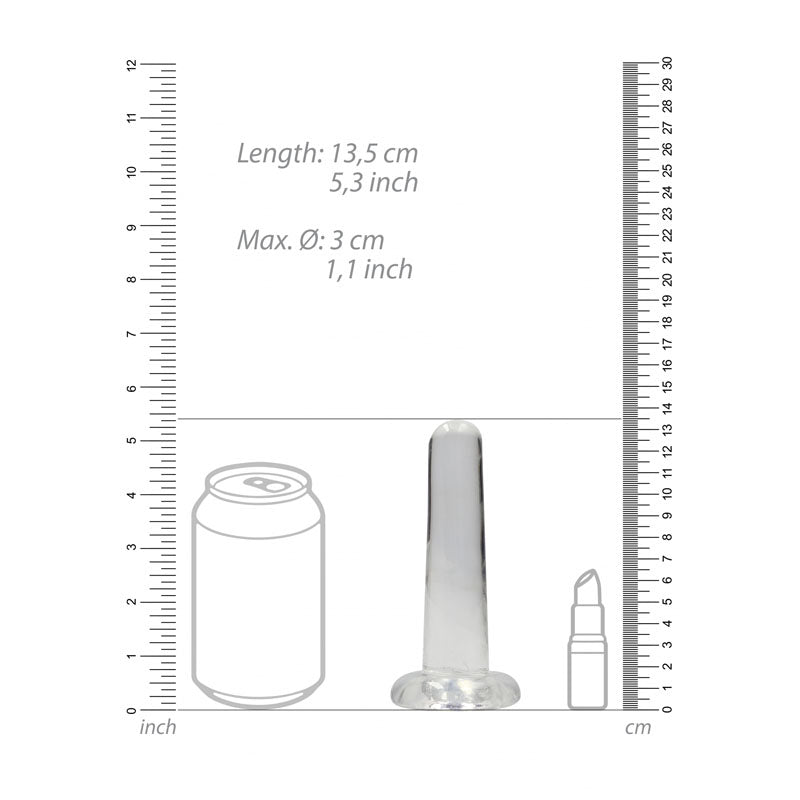 REALROCK Crystal Clear Dildo With Suction Cup – 13.5 cm Dildo > Dildos > Slim Dildos