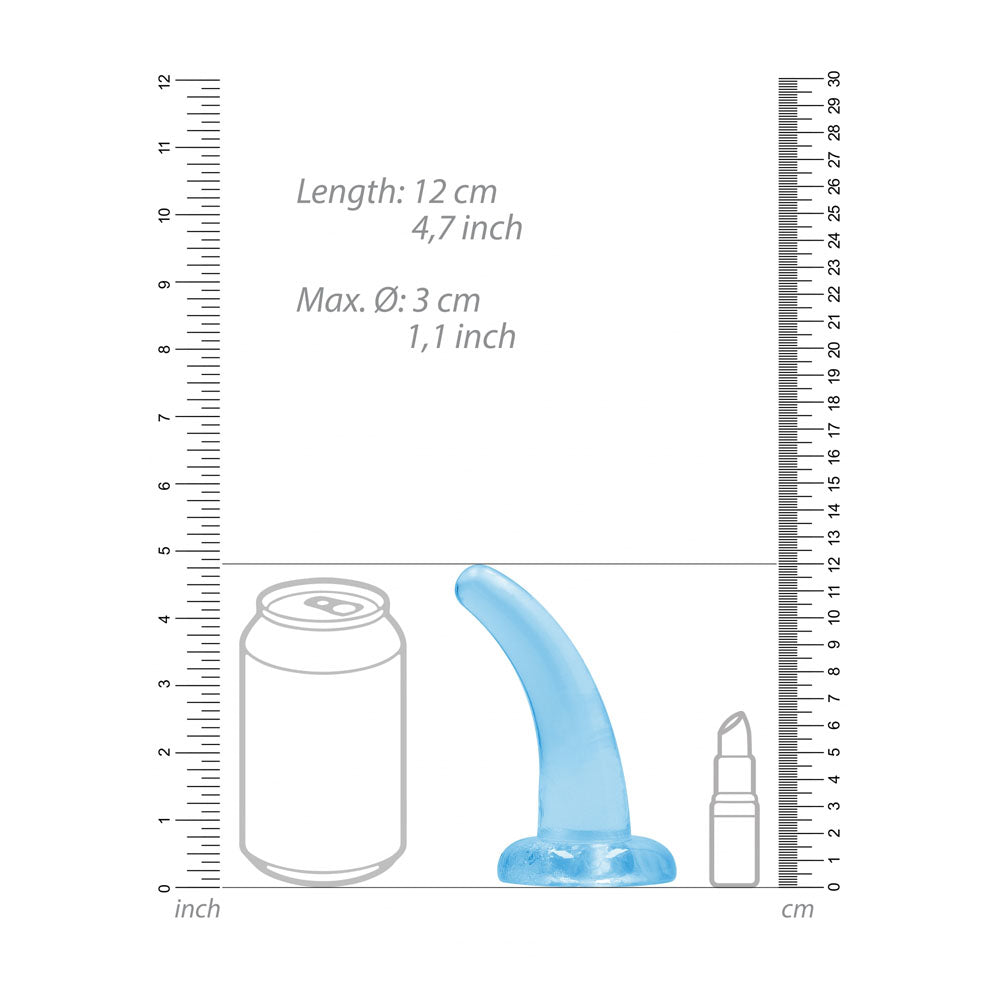 Realrock Transparent Curved Dildo With Suction Cup Base – 11.5cm > Dildos > Neutral Dildos