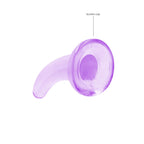 REALROCK Crystal Clear Curved Dildo With Suction Cup – 11.5 cm Dildo > Dildos > Slim Dildos