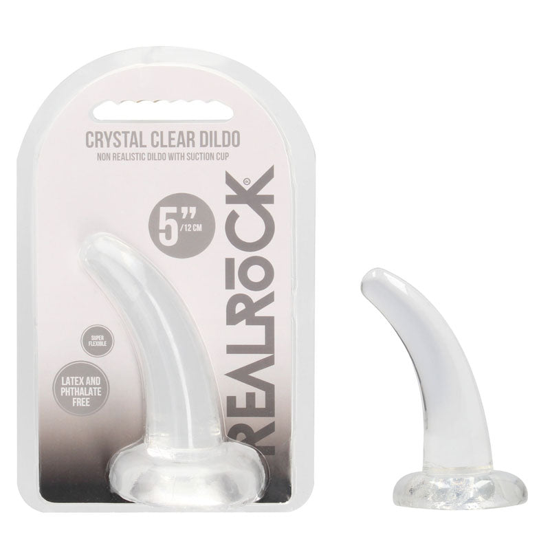 REALROCK Crystal Clear Curved Dildo 11.5 cm With Suction Cup Clear > Dildos > Slim Dildos Main image