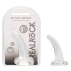 REALROCK Crystal Clear Curved Dildo 11.5 cm With Suction Cup Clear > Dildos > Slim Dildos