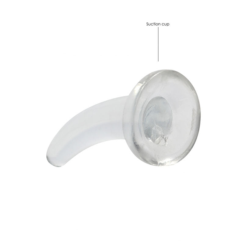 REALROCK Crystal Clear Curved Dildo 11.5 cm With Suction Cup > Dildos > Slim Dildos