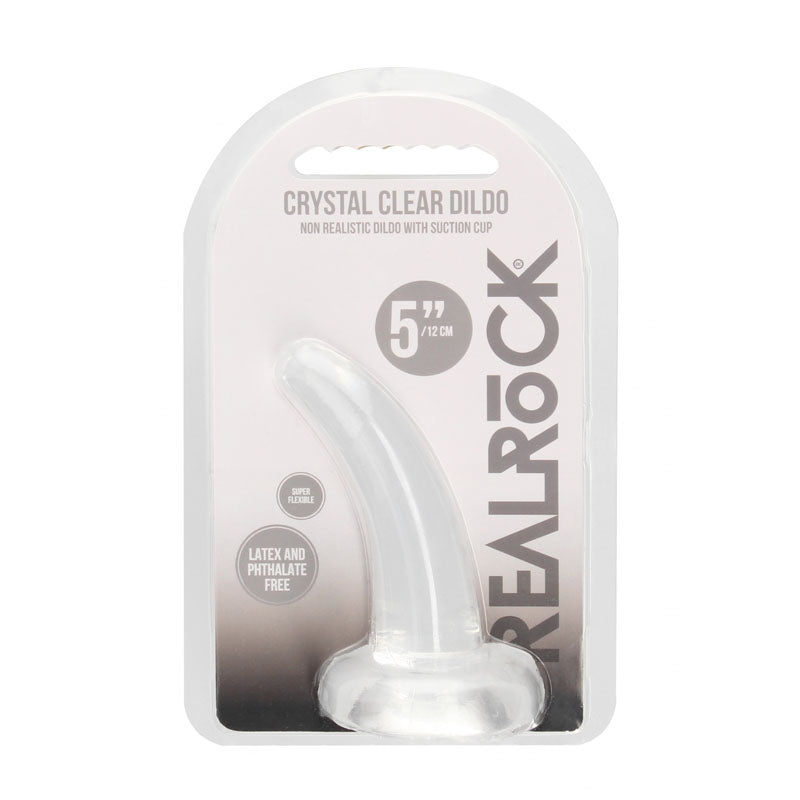 REALROCK Crystal Clear Curved Dildo 11.5 cm With Suction Cup > Dildos > Slim Dildos