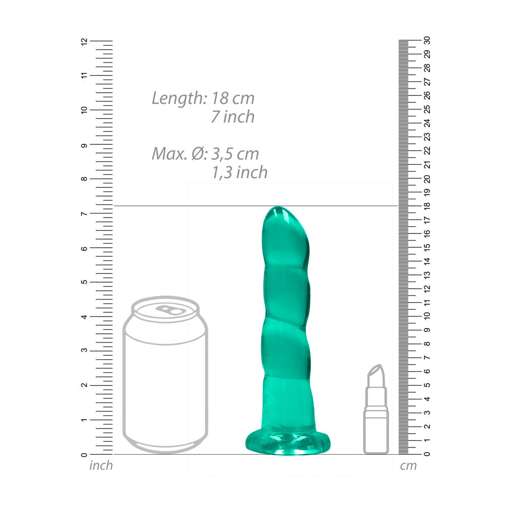 Realrock 17 cm Clear TPE Dildo with Suction Cup – Body-Safe Non-Porous Dildo > Dildos > Realistic Dildos