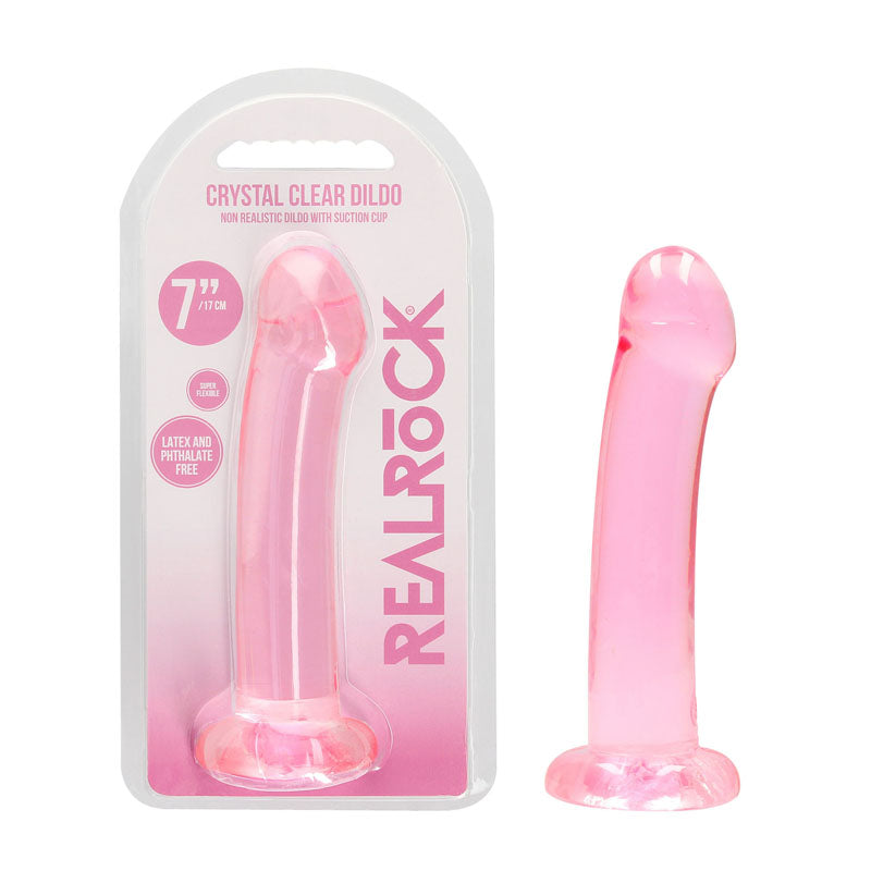 Realrock Crystal Clear Dildo With Suction Cup 17 cm - Dildo Pink > Dildos > Realistic Dildos Main image