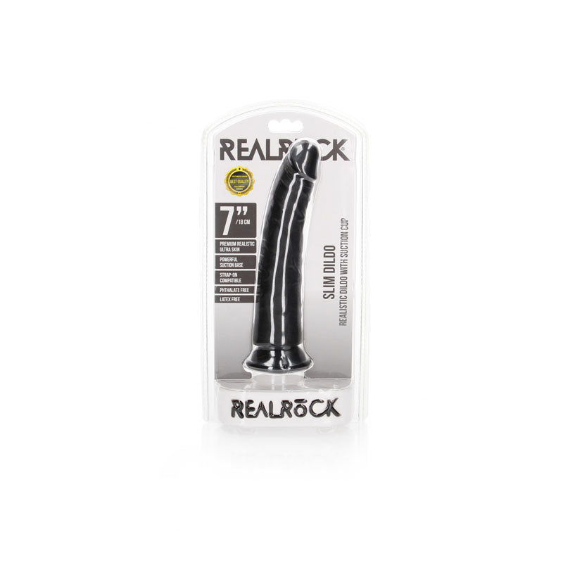 REALROCK Realistic Slim Dildo with Suction Cup - 18 cm (7'') Dong