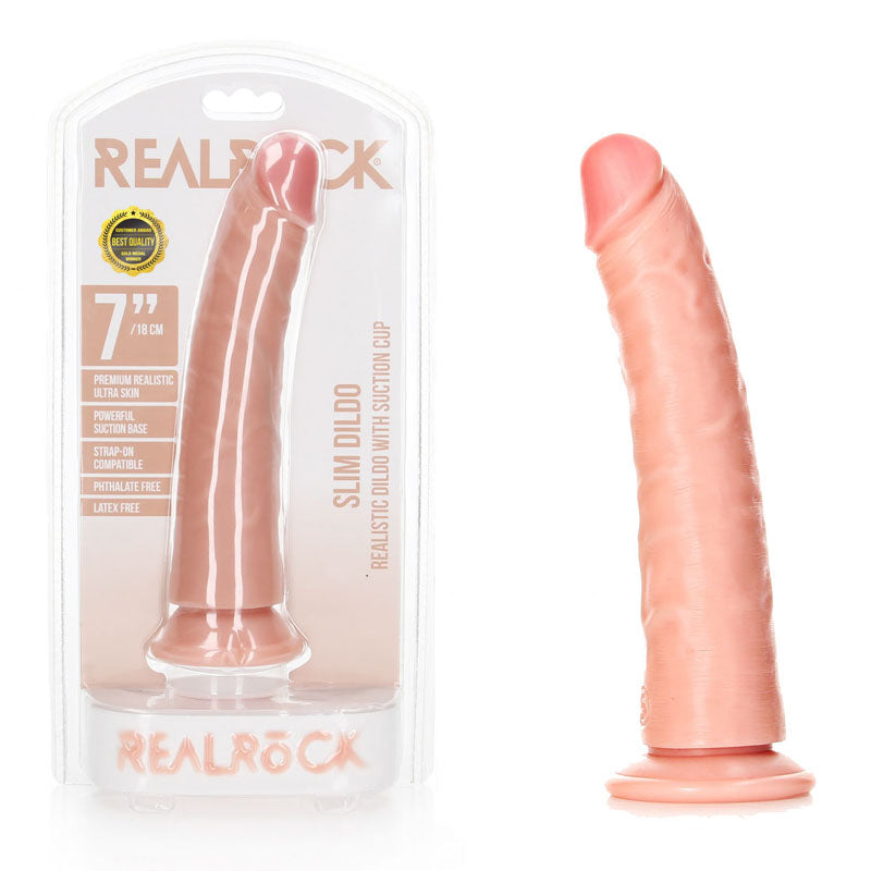 RealRock Realistic Slim Dildo with Suction Cup – 18cm (7") Dildo Flesh > Dildos > Realistic Dildos