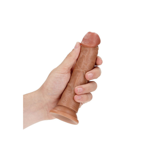REALROCK Realistic Curved Dildo with Suction Cup - 15.5 cm Tan DONGS