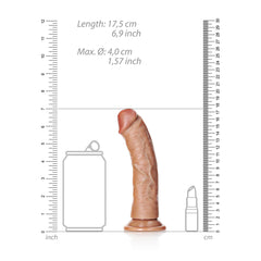 REALROCK Realistic Curved Dildo with Suction Cup - 15.5 cm Tan DONGS