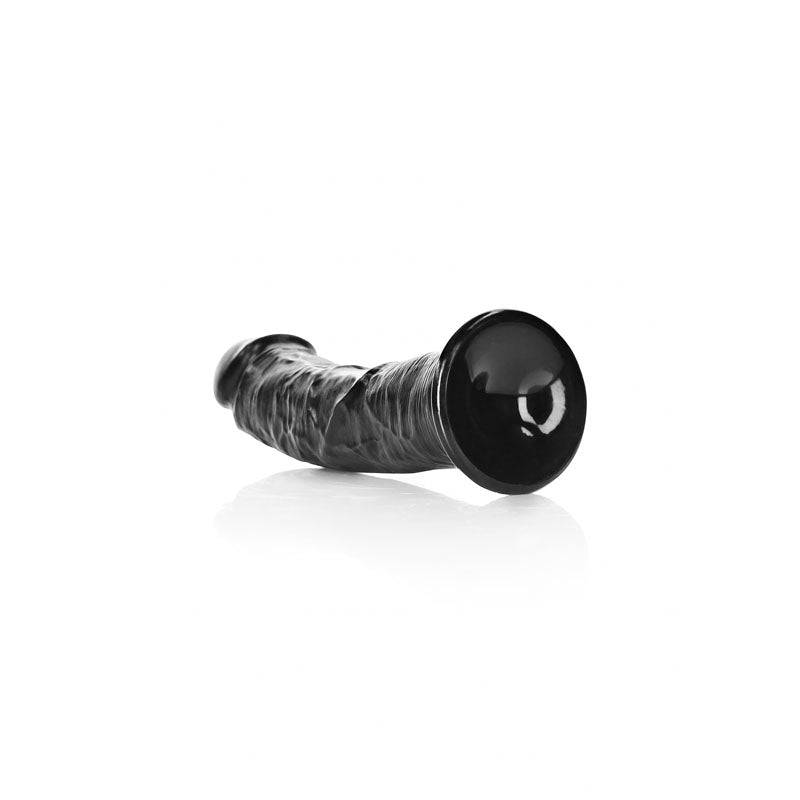 RealRock Realistic Curved Dildo with Suction Cup 7 Inch Black