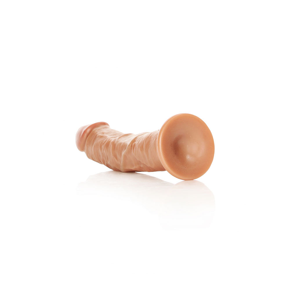 RealRock Realistic Curved Dildo with Suction Cup 7 Inch Tan