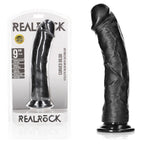 RealRock Curved Dildo with Suction Cup 9 Inch Black