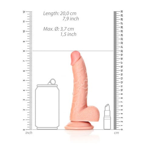 RealRock Realistic Curved Dong with Balls – 18 cm Firm and Soft-to-Touch Dildo > Dildos > Realistic Dildos
