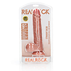 REALROCK 23 cm Straight Realistic Dildo with Balls - 9 Inch Dong DONGS