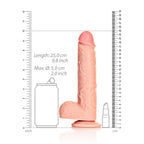 REALROCK 23 cm Straight Realistic Dildo with Balls - 9 Inch Dong > Dildos > Large Dildos