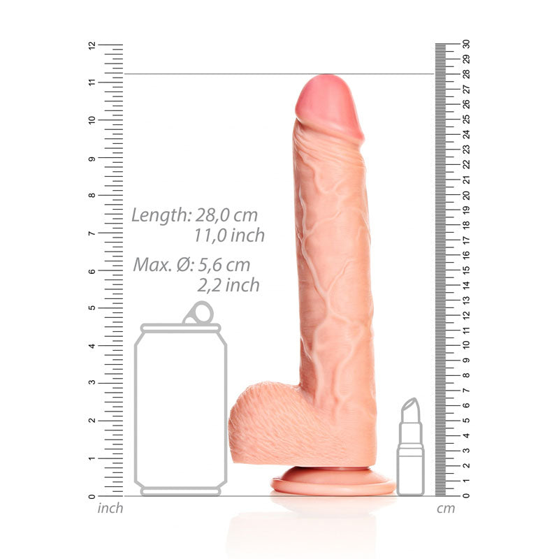 REALROCK 25.5 cm Straight Realistic Dildo with Balls for Pleasure DONGS