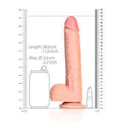 REALROCK 25.5 cm Straight Realistic Dildo with Balls for Pleasure DONGS