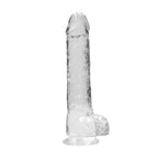 REALROCK Crystal Clear Realistic Dildo with Balls 10 Inch Dong Clear > Dildos > Large Dildos