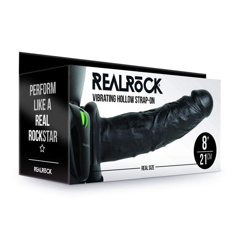 REALROCK Vibrating Hollow Strap-on - 20.5 cm