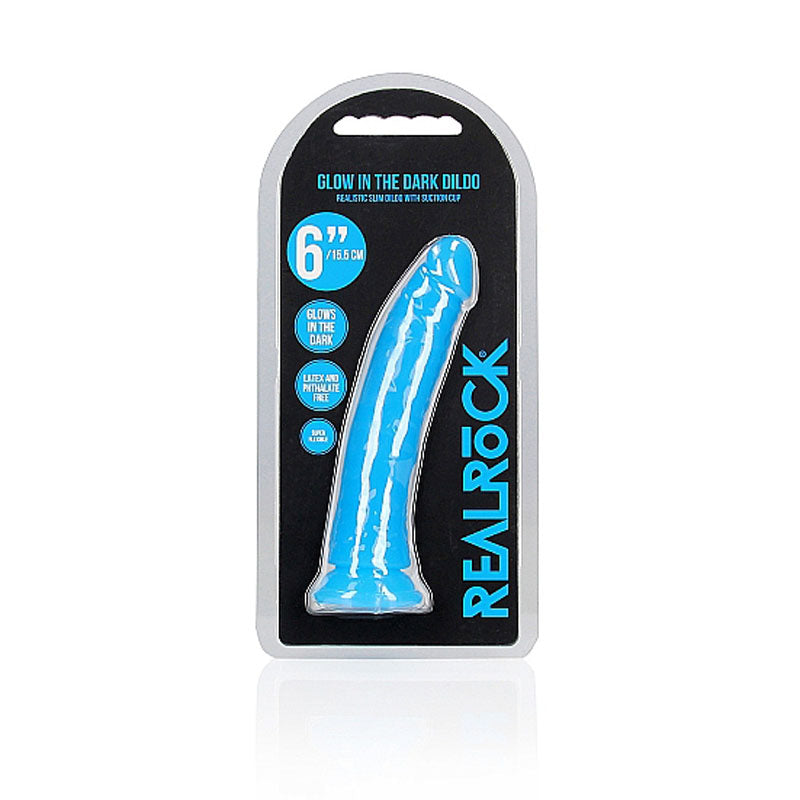 Realrock 15.5 Centimeter Slim Glow in the Dark Neon Dong > Dildos > Slim Dildos