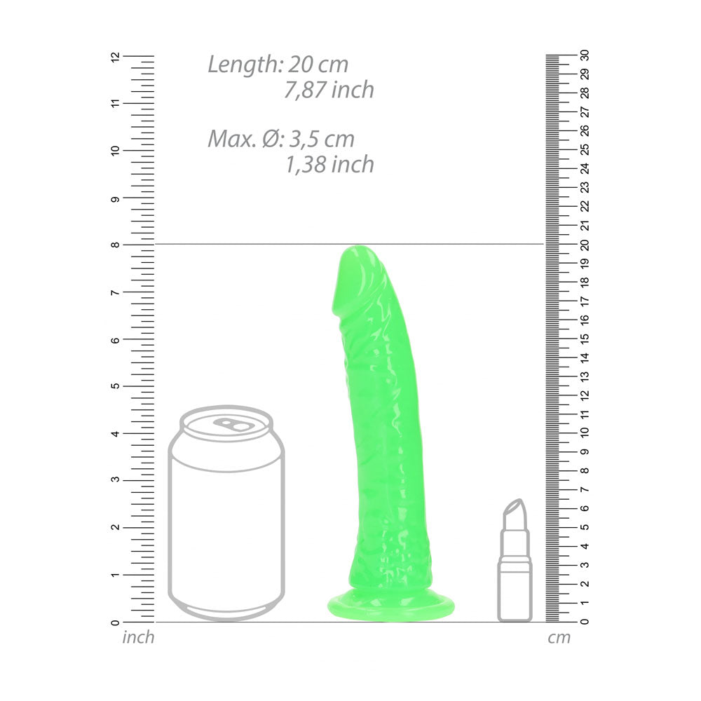 REALROCK 18 cm Glow in the Dark Slim Neon Dong 7 Inch DONGS