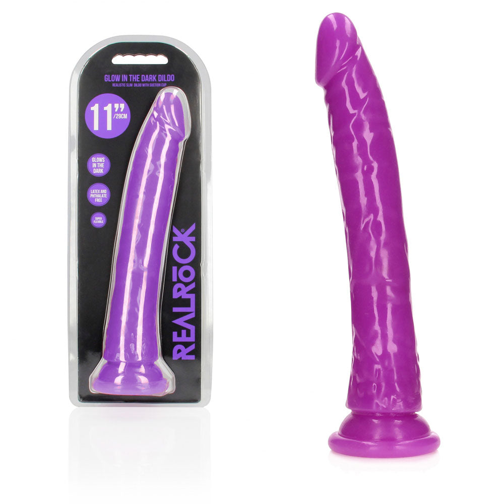 Realrock Slim Glow in the Dark 29 cm Dildo Purple > Dildos > Oversized Toys Main image