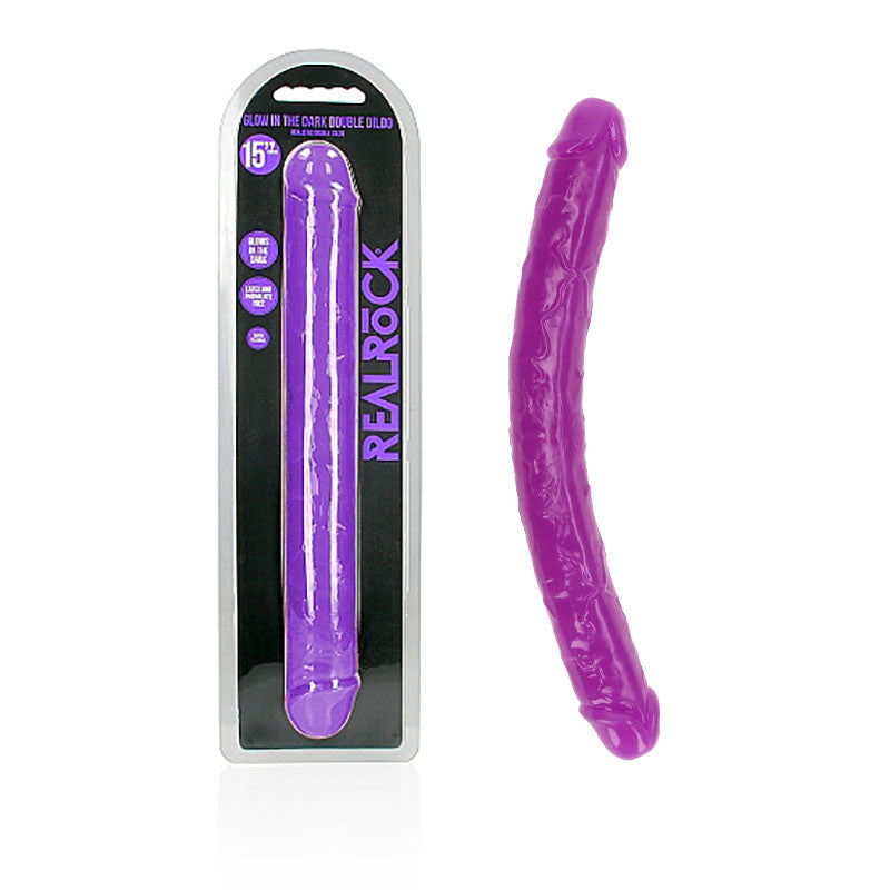 Realrock 38 Centimeter Double Dong Glow 15 Inch Purple > Dildos > Double Dildos