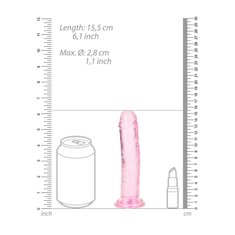 RealRock 15.5 cm Straight Clear Dildo – Transparent 6 Inch Dong > Dildos > Slim Dildos