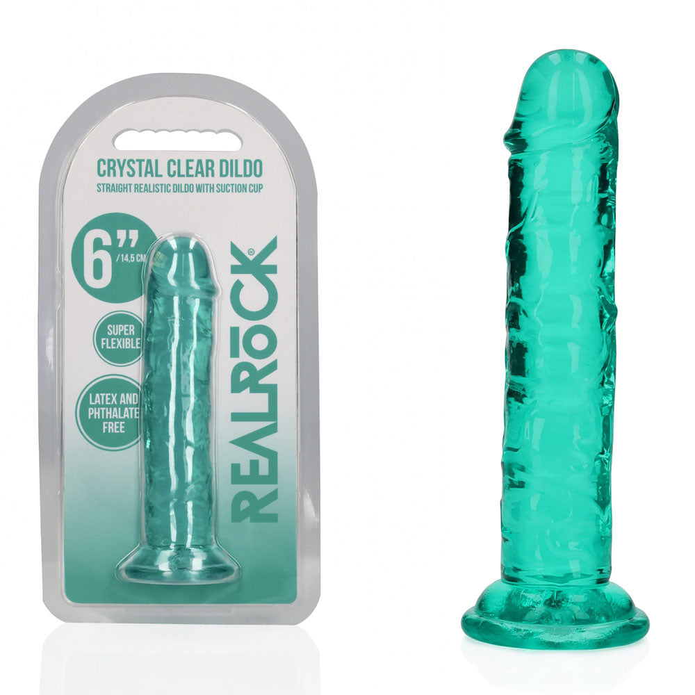 Realrock 15.5 cm Straight Dildo – Clear 6 Inch Dildo Turquoise > Dildos > Realistic Dildos Main image
