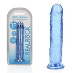 REALROCK 18 cm Straight Crystal Clear Dildo Blue > Dildos > Realistic Dildos