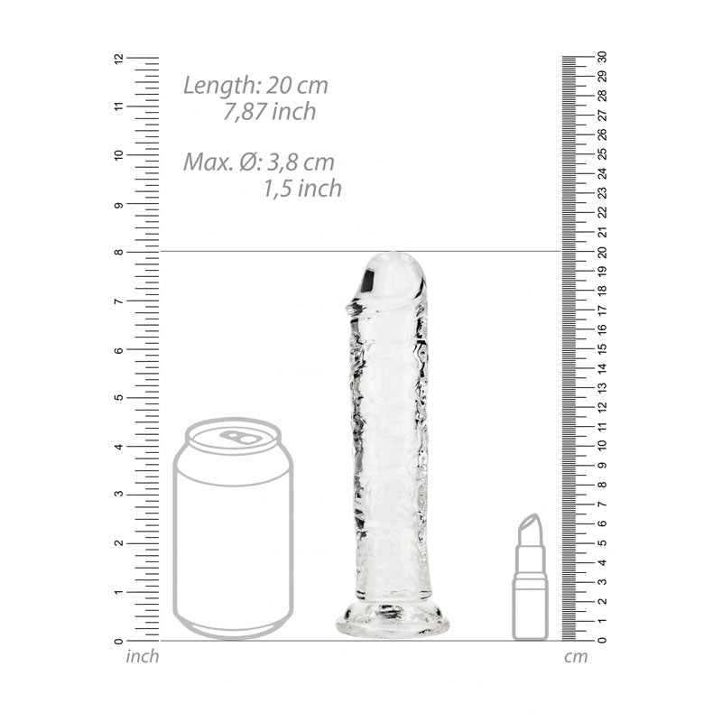 RealRock Crystal Clear Straight Dildo 7 Inch