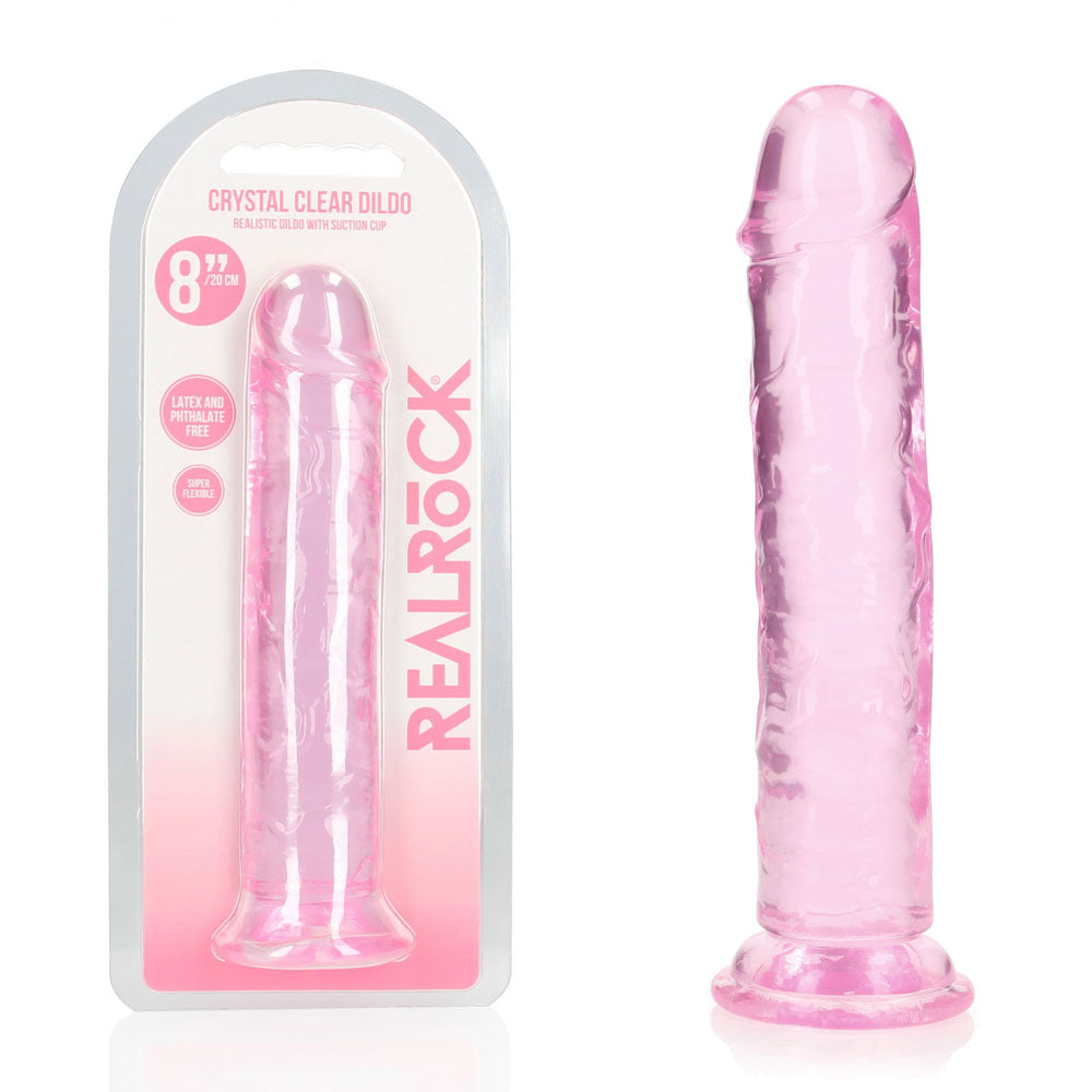 Realrock 20 cm Straight Dildo – Clear 20 cm Dildo Pink > Dildos > Realistic Dildos