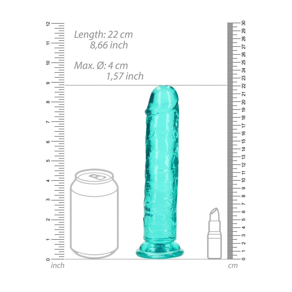 REALROCK Straight Dildo 20 cm – Clear Phthalate-Free TPE 4 cm Diameter Dildo > Dildos > Realistic Dildos