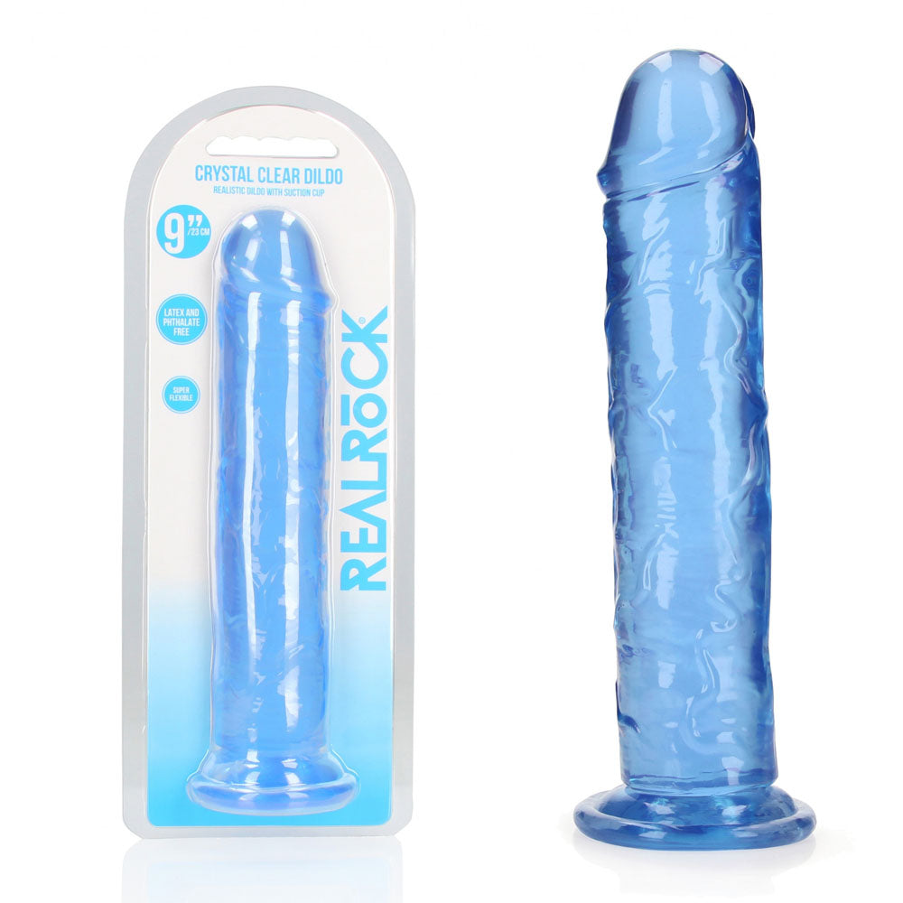 REALROCK 25 cm Straight Dildo – Clear 10 Inch Dildo Blue > Dildos > Realistic Dildos