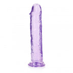 RealRock 25 cm Clear Straight Dildo Made of Body-Safe Non-Porous TPE Material Purple > Dildos > Realistic Dildos