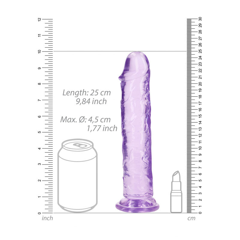 RealRock 25 cm Straight Dildo – Clear Straight Dildo for Anal and Vaginal Use > Dildos > Realistic Dildos