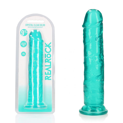 RealRock 25 cm Straight Crystal Clear Dildo Turquoise > Dildos > Realistic Dildos