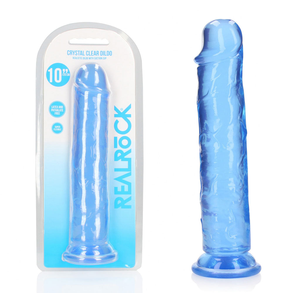 RealRock 28 cm Straight Crystal Clear Dildo – 28 cm Dildo Blue > Dildos > Large Dildos Main image