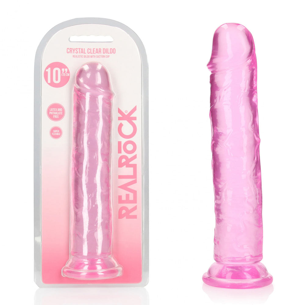 RealRock 28 cm Straight Clear Dildo Pink > Dildos > Large Dildos Main image